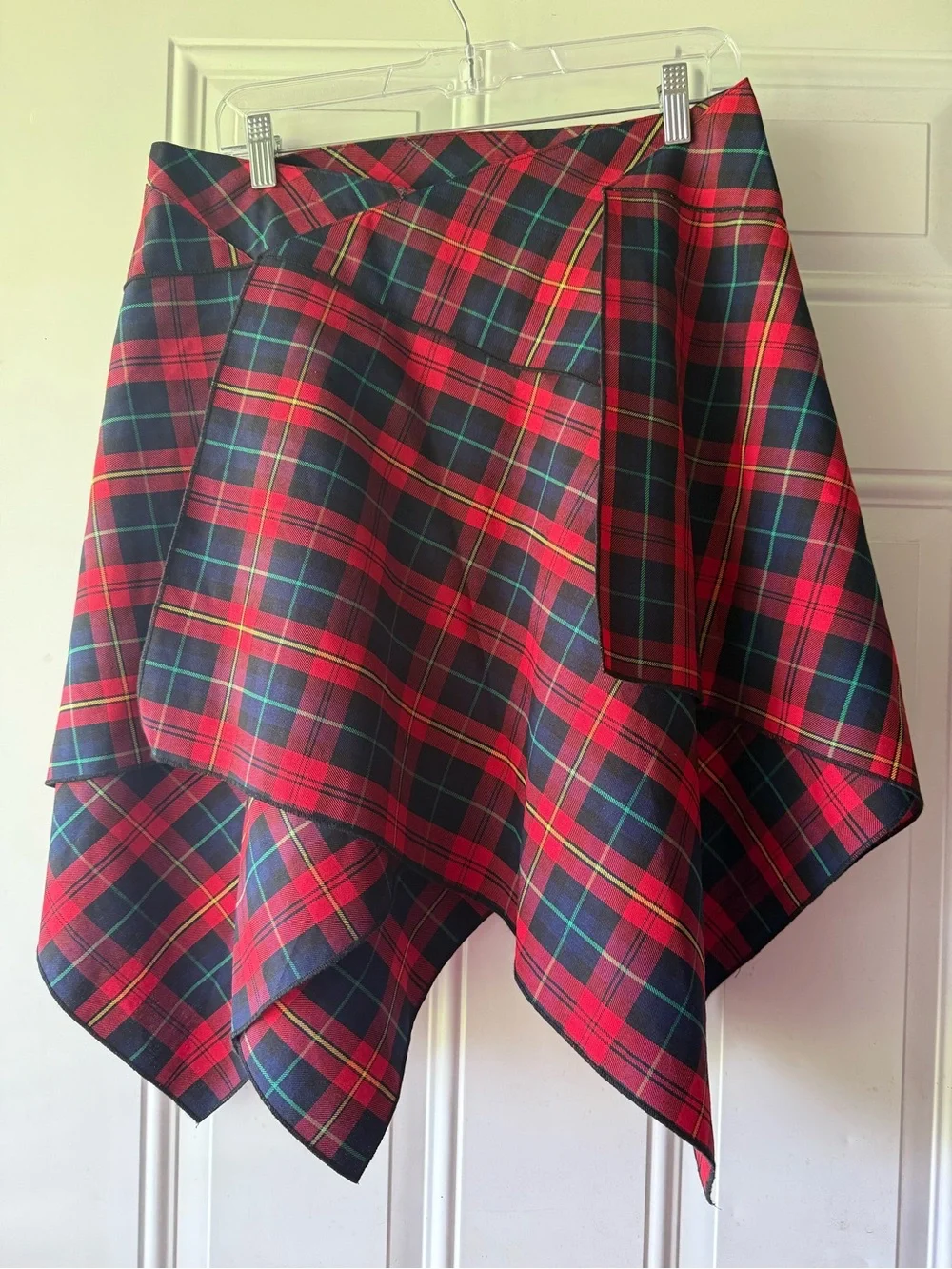 Celtic Ranchwear woman’s red plaid tartan wrap skirt